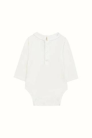 Fox Embroidered Long Sleeved Bodysuit in Ivory
