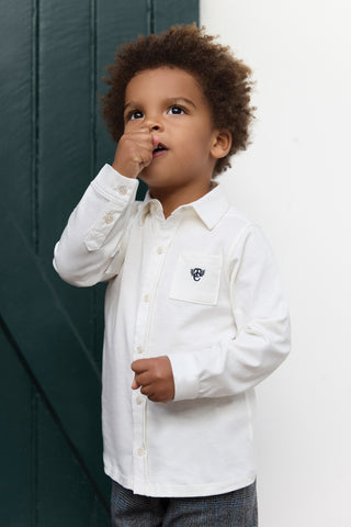 Boys Ivory Cotton Jersey Shirt (2Y 6Y)
