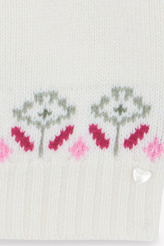 Fair Isle Wool Jumper in Ivory and Pink
