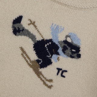 Baby Boy Fox Wool Knit Jumper in Beige (6M 4Y)
