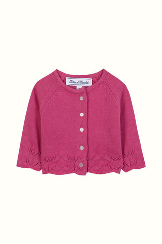 Girl Pink Wool & Cashmere Cardigan
