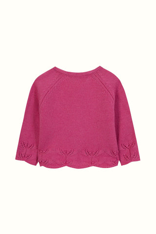 Girl Pink Wool & Cashmere Cardigan
