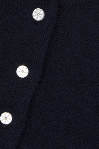 Girl Navy Wool & Cashmere Cardigan
