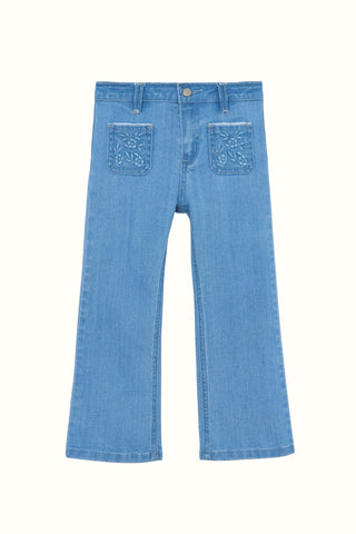Light Blue Denim Jeans with Embroidered Pockets
