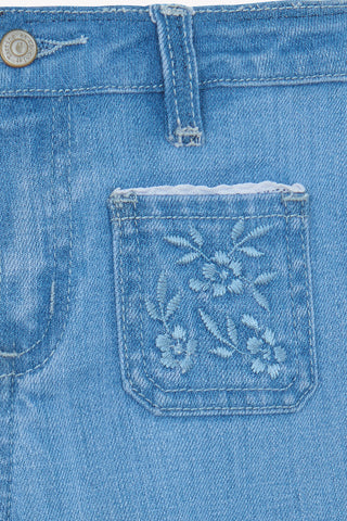 Light Blue Denim Jeans with Embroidered Pockets
