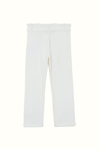 Ivory Jeans with Tie Bow Detail
