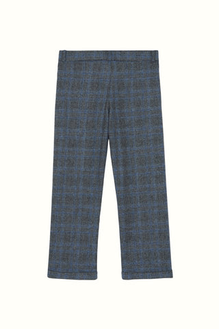 Boys Grey & Blue Check Wool Trousers (6M 4Y)
