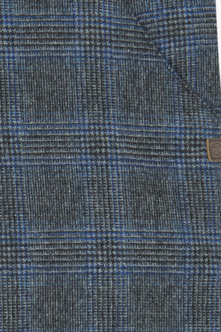 Boys Grey & Blue Check Wool Trousers (6M 4Y)
