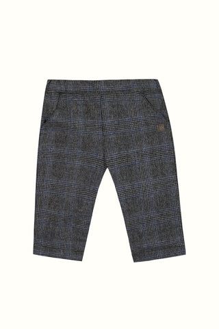 Baby Boys Grey & Blue Check Wool Trousers (6M 4Y)
