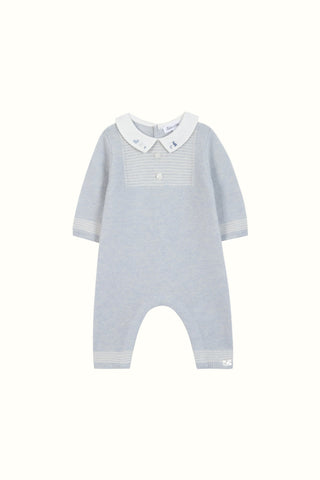 Light Blue Wool & Cashmere Knitted Suit
