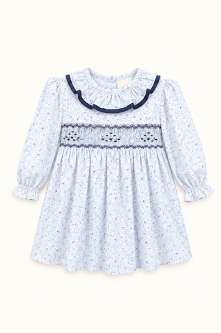 Freya Handsmocked Dress in Navy (2Y 6Y)
