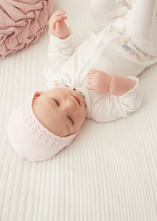 Knitted Bonnet in Pink
