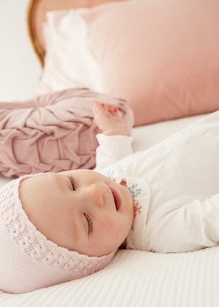 Knitted Bonnet in Pink
